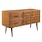 Walker Edison 58" Caramel Solid Wood 2-Drawer Prism Sideboard